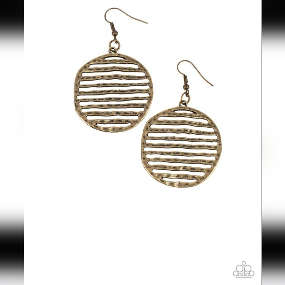 Sunrise Stunner Brass Earrings Circle Fashion Jewelry -Paparazzi